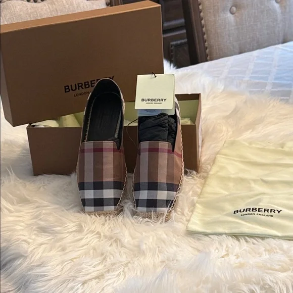 Burberry Multicolor Plaid Espadrilles 100% Authentic - Picture 2 of 9